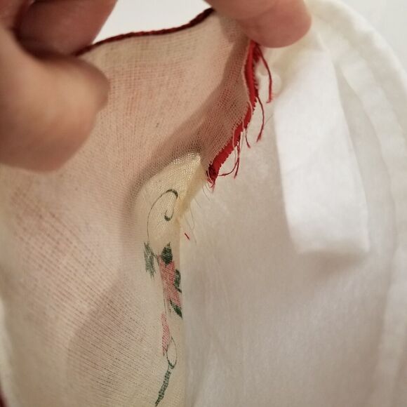 Handmade 16" sparkly poinsettia Christmas stocking can be embroider or cross sti - Picture 7 of 8